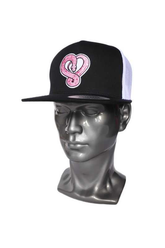 Snapback " Pink Snake " (noir/blanc)
