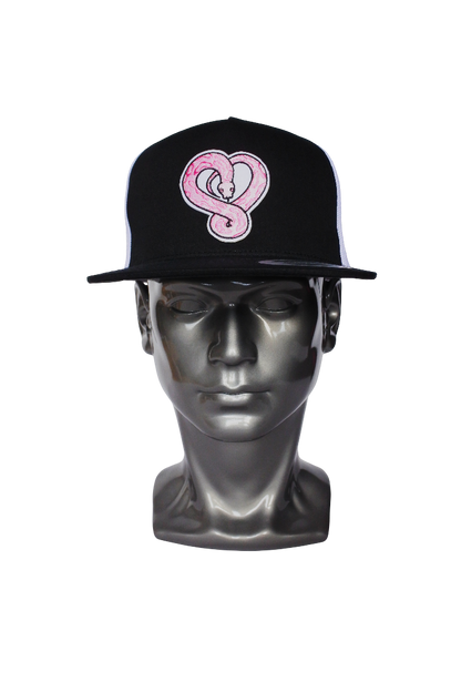 Snapback " Pink Snake " (noir/blanc)