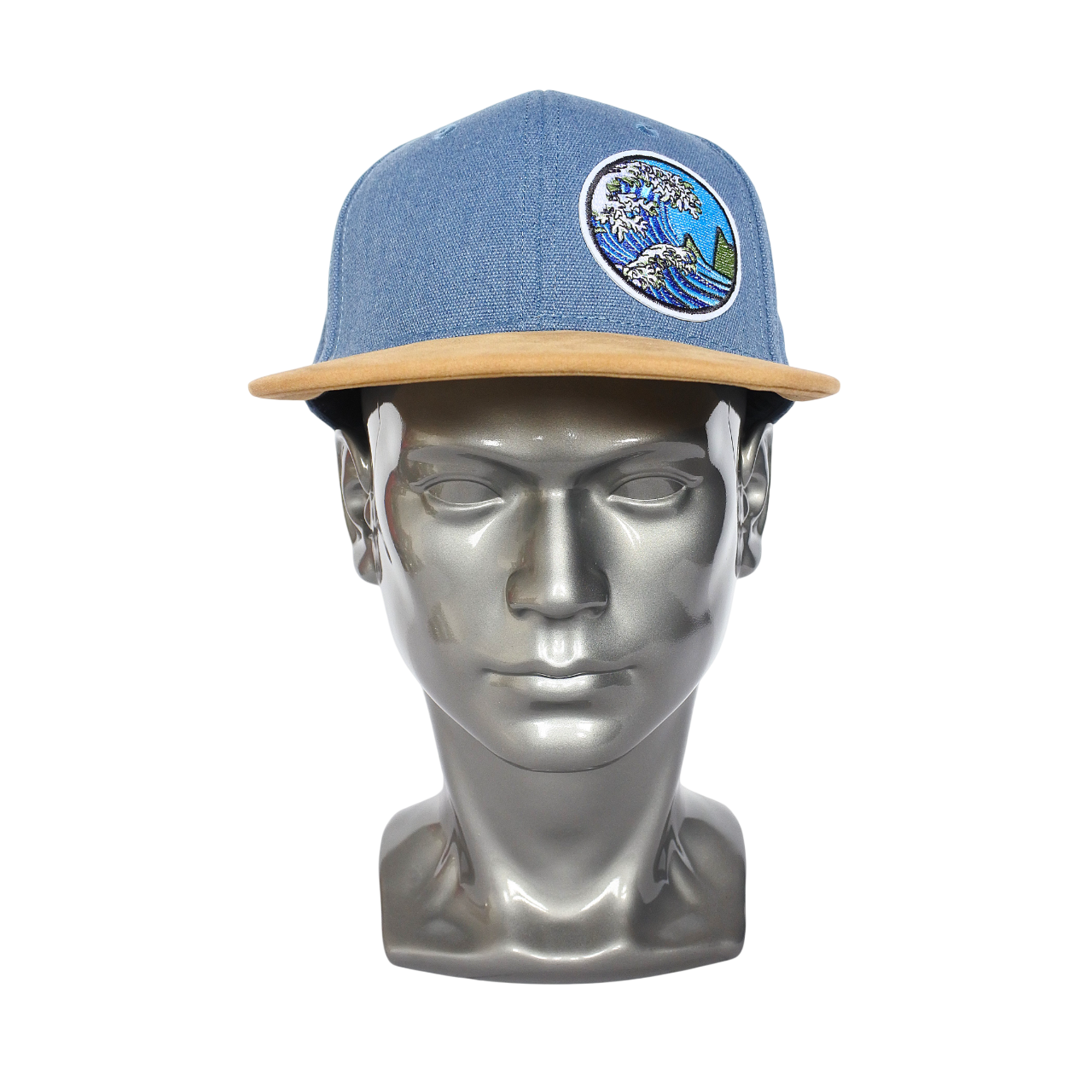 Snapback "Grande Vague" (Bleu Jean/marron)