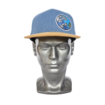Snapback "Grande Vague" (Bleu Jean/marron)