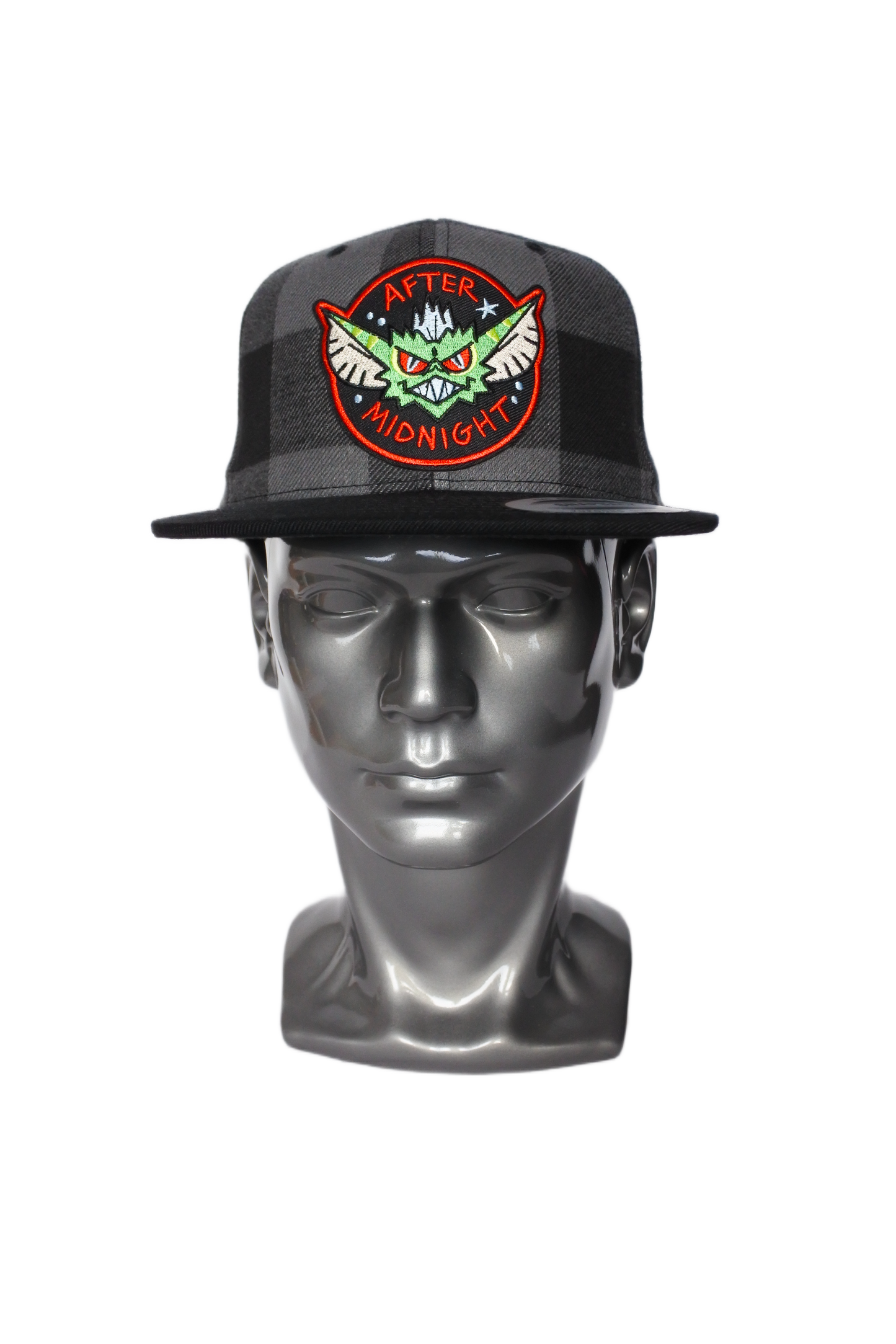 Snapback " Gremlins " Imprimé a carreaux (noir/anthracite)