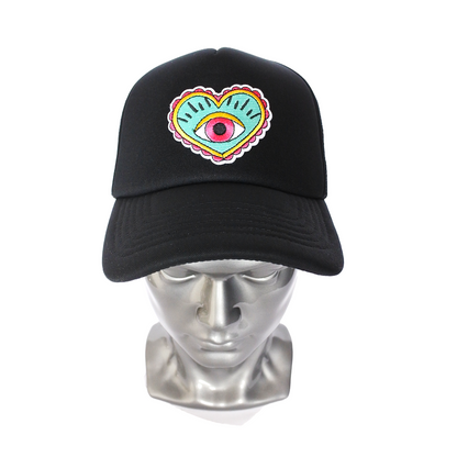 Casquette Trucker Noire - Patch "Cœur Mystique" Coloré