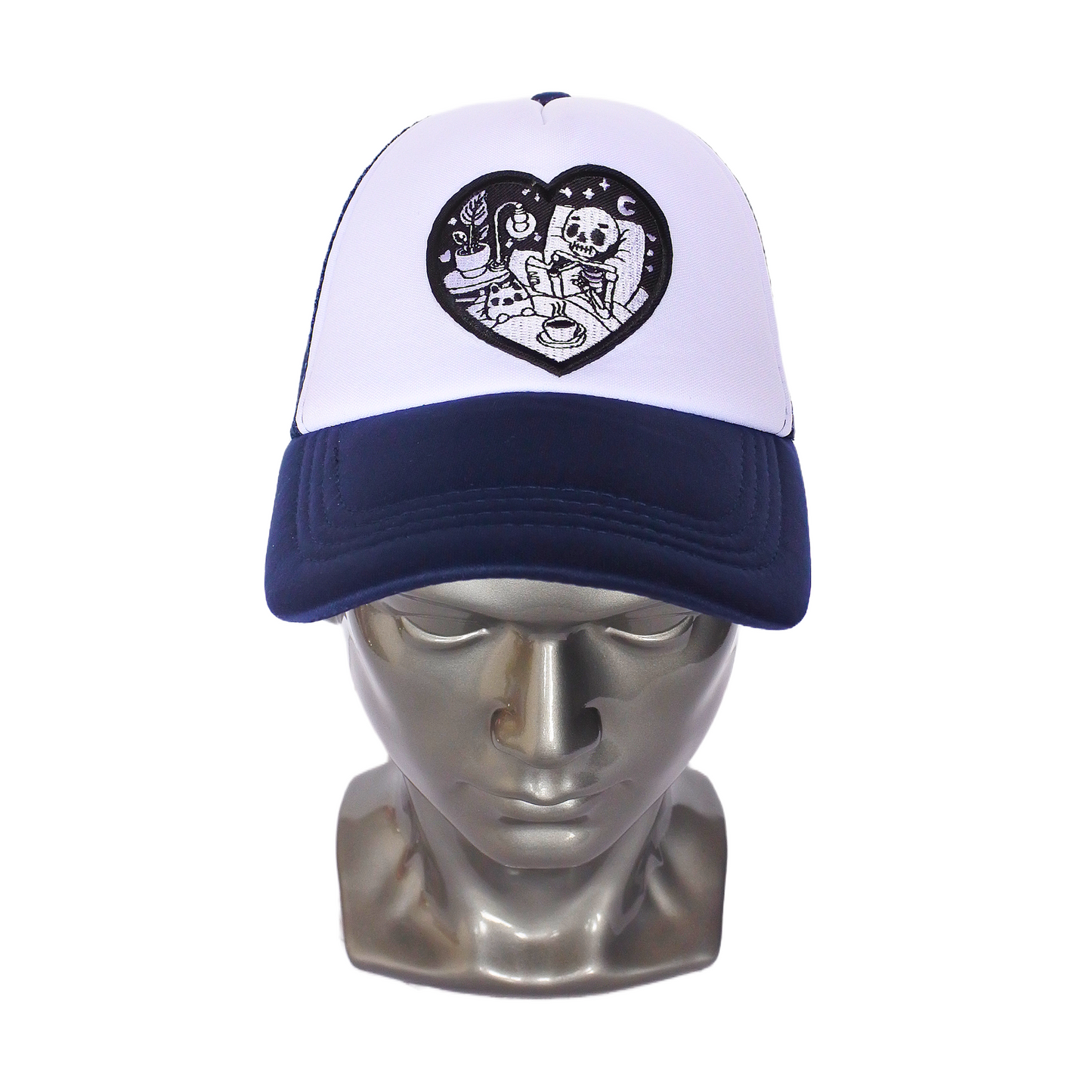 Casquette Trucker Bicolore "Rendez-vous Squelette" (Bleu Marine)