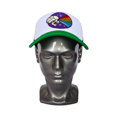 Casquette Trucker "Rainbow Brain" (Vert, Blanc & Noir)