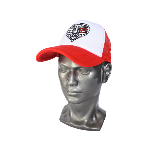 Casquette Trucker "Cœur Cage Thoracique" (Rouge & Blanc)