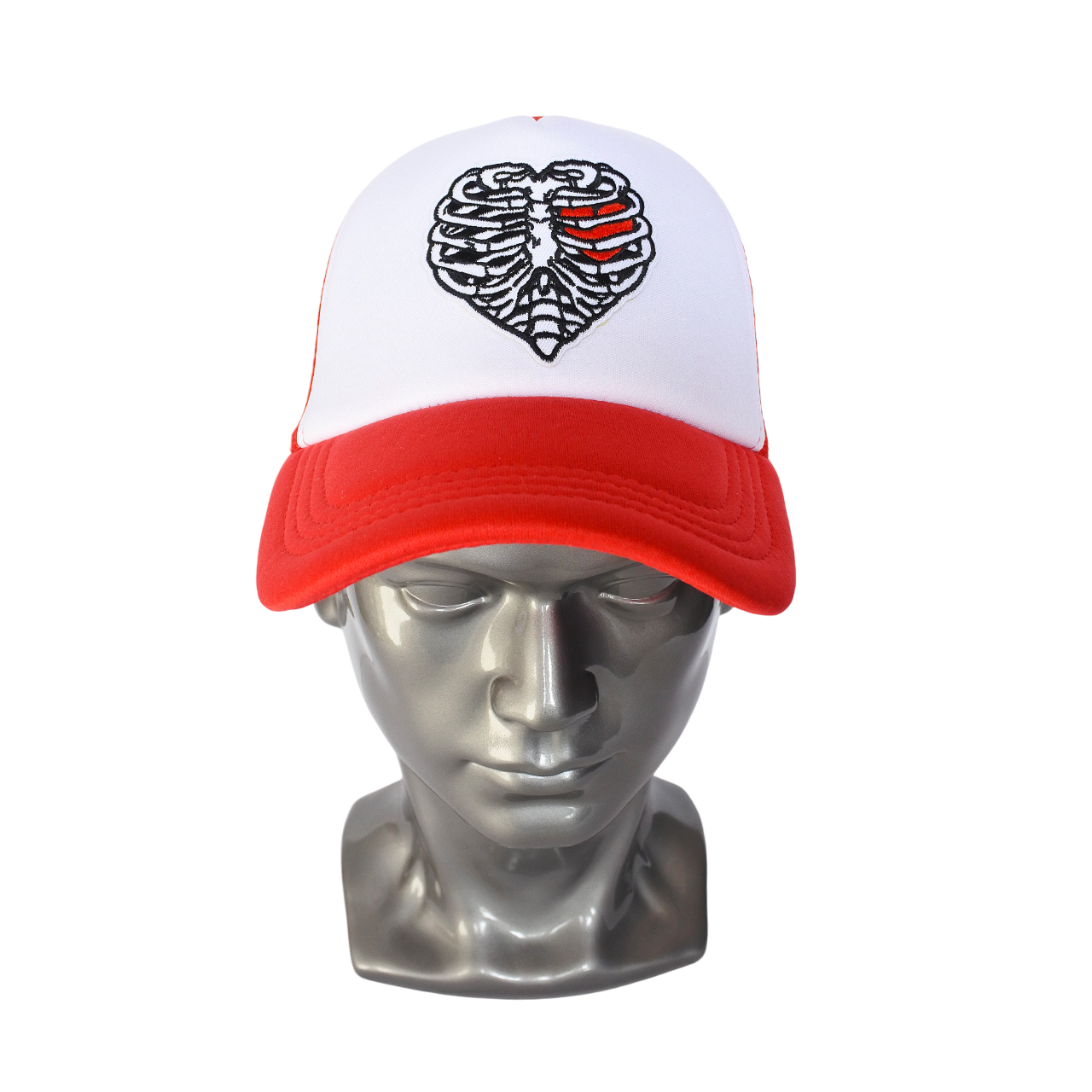 Casquette Trucker "Cœur Cage Thoracique" (Rouge & Blanc)