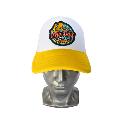 Casquette Trucker "Have The Day You Deserve" (Jaune/Blanc)