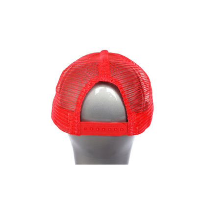 Casquette Trucker "Crâne et Roses" (Rouge & Blanc)