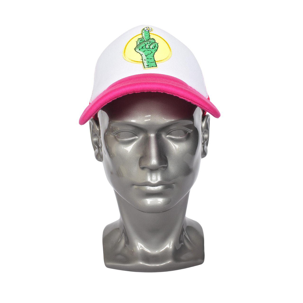 Casquette Trucker "Monster Finger" (Rose Fluo & Blanc)