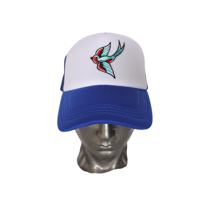 Casquette Trucker "Hirondelle Old School" (Bleu & Blanc)
