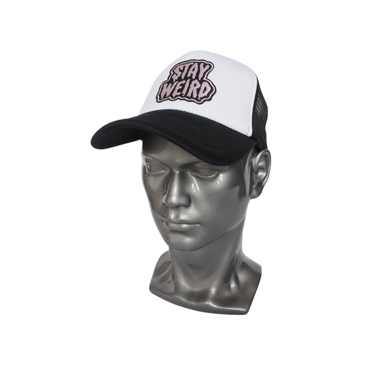 Casquette Trucker "STAY WEIRD" (Noir & Blanc)