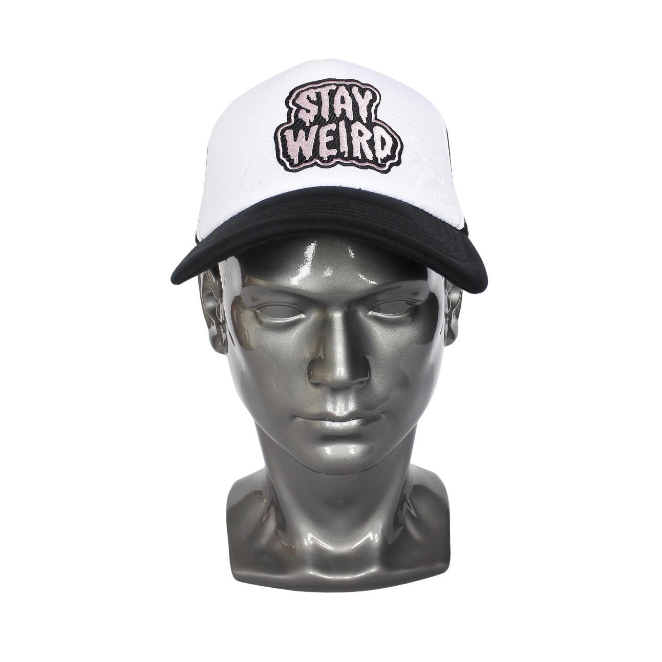 Casquette Trucker "STAY WEIRD" (Noir & Blanc)