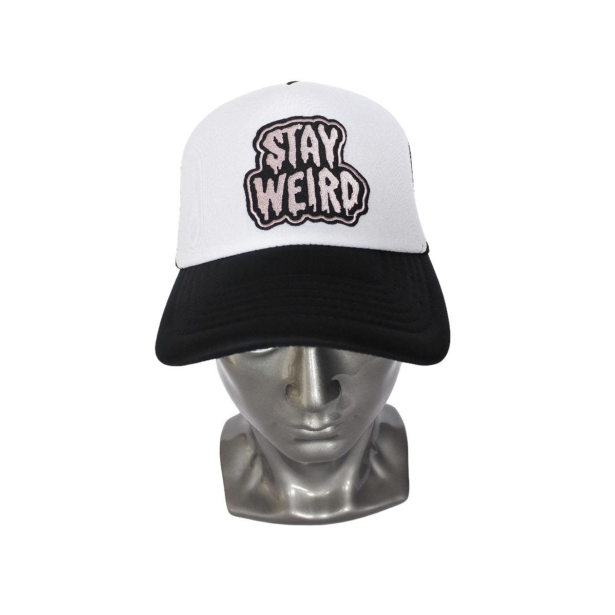 Casquette Trucker "STAY WEIRD" (Noir & Blanc)