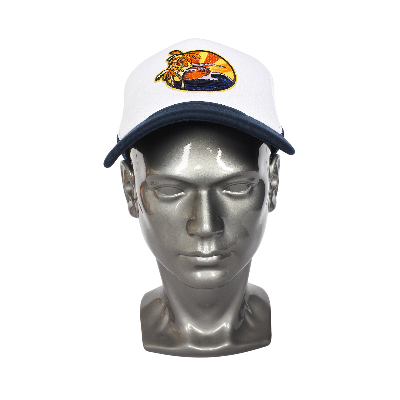 Casquette Trucker Bicolore "Surf Vibe" (Bleu Marine & Blanc)