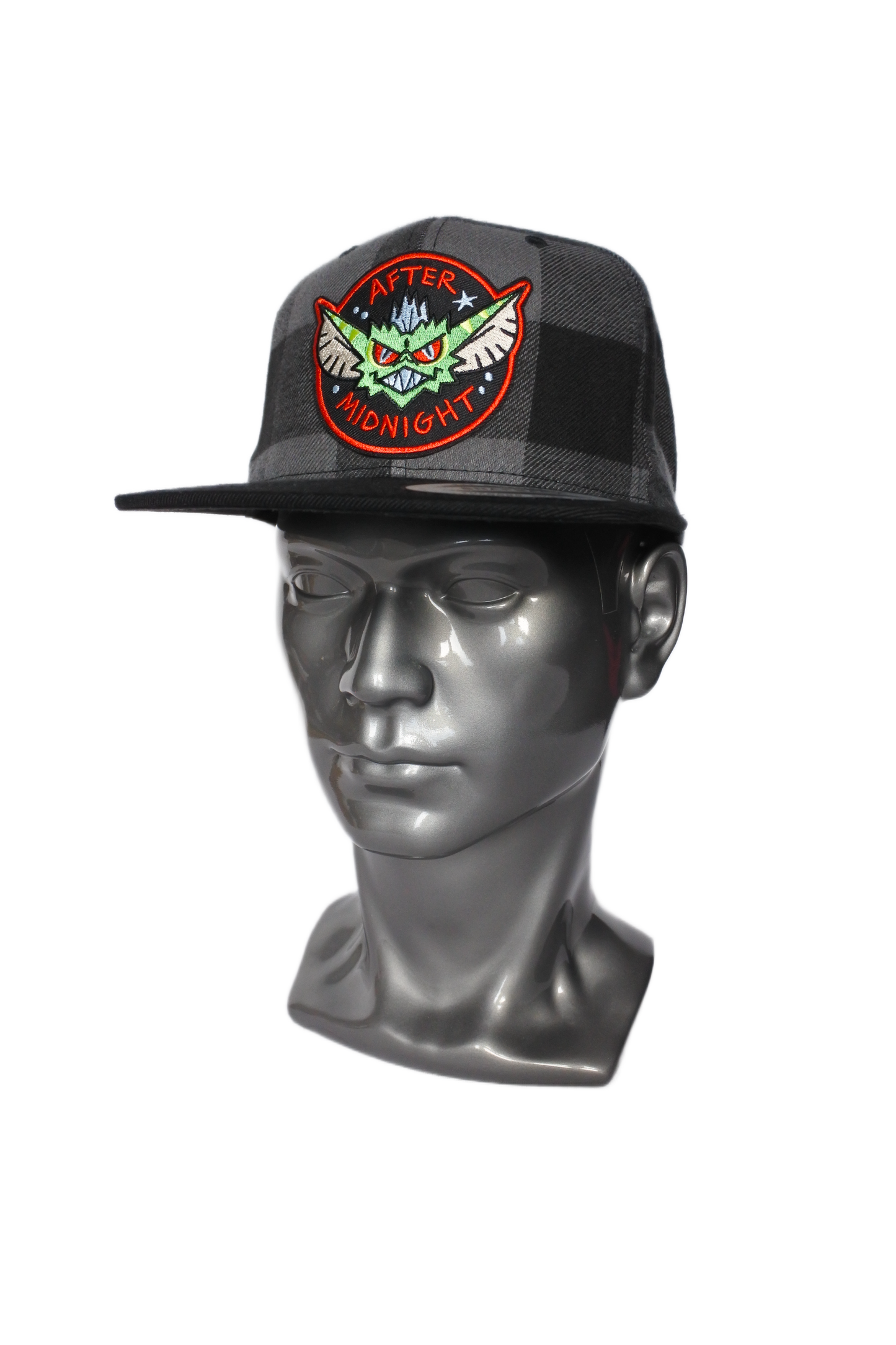 Snapback " Gremlins " Imprimé a carreaux (noir/anthracite)