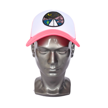 Casquette Trucker Bicolore "Desert Night" (Rose Fluo & Blanc)
